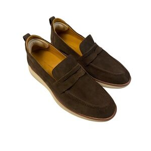Beckett Simonon Hudson Brown Suede Penny Loafer Style Slip On Shoes Men US 9